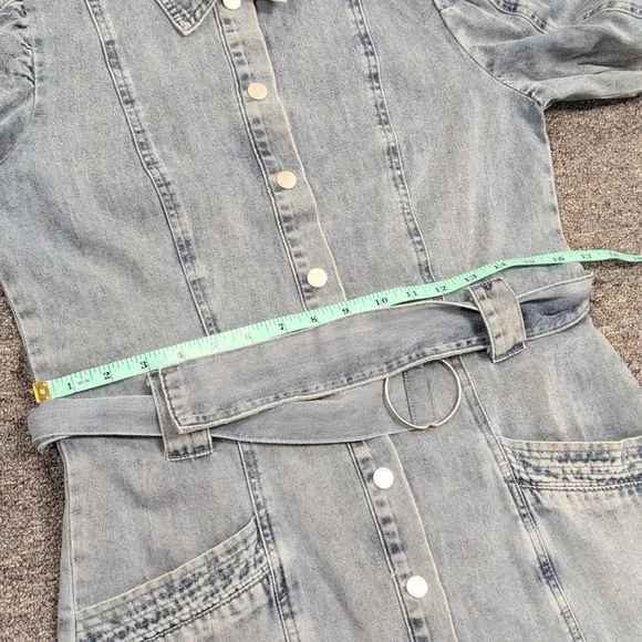 Fate Blue Denim Dress with Belted Waist - Picture 13 of 14